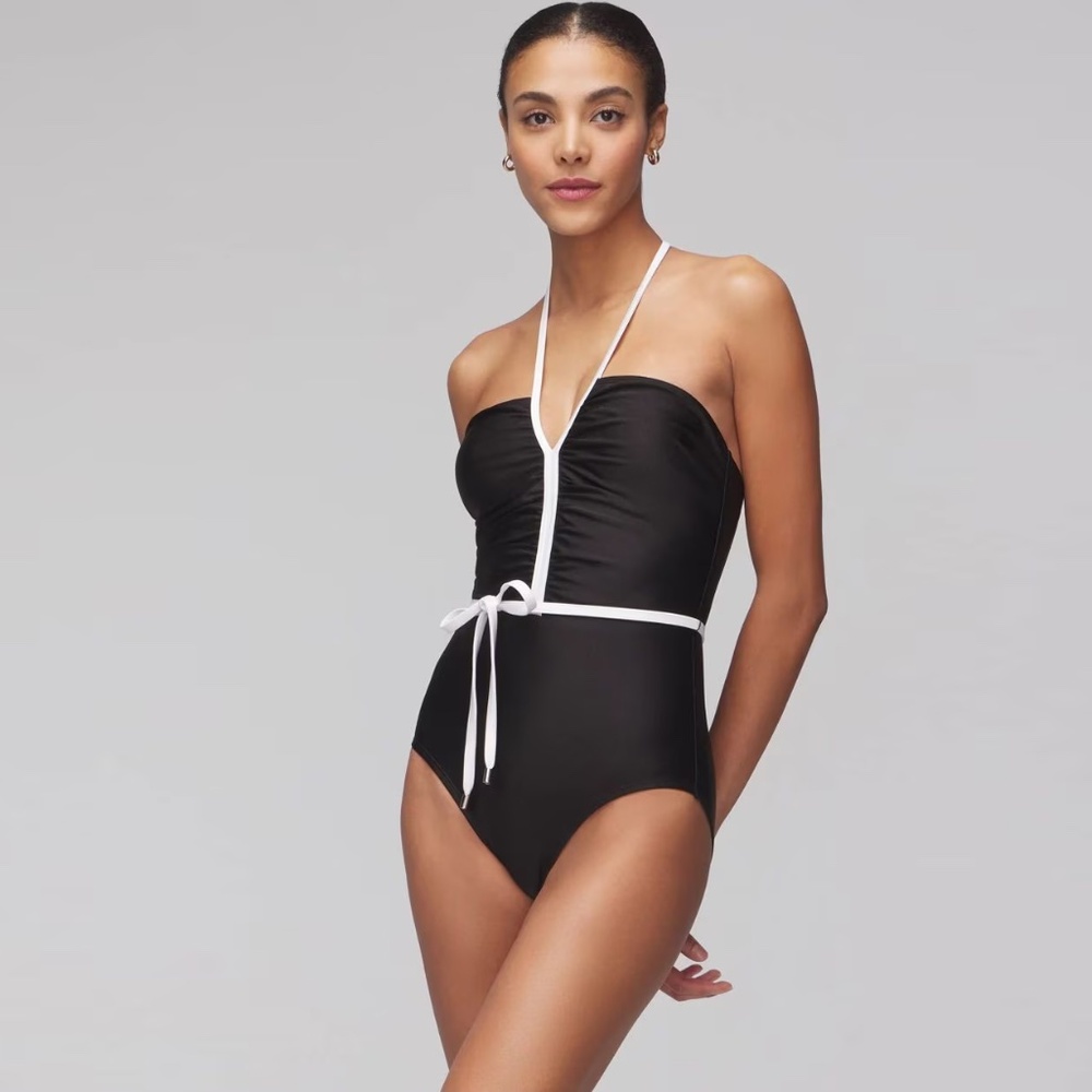 WHBM Black/White one piece bathing suit. Never worn. Size S